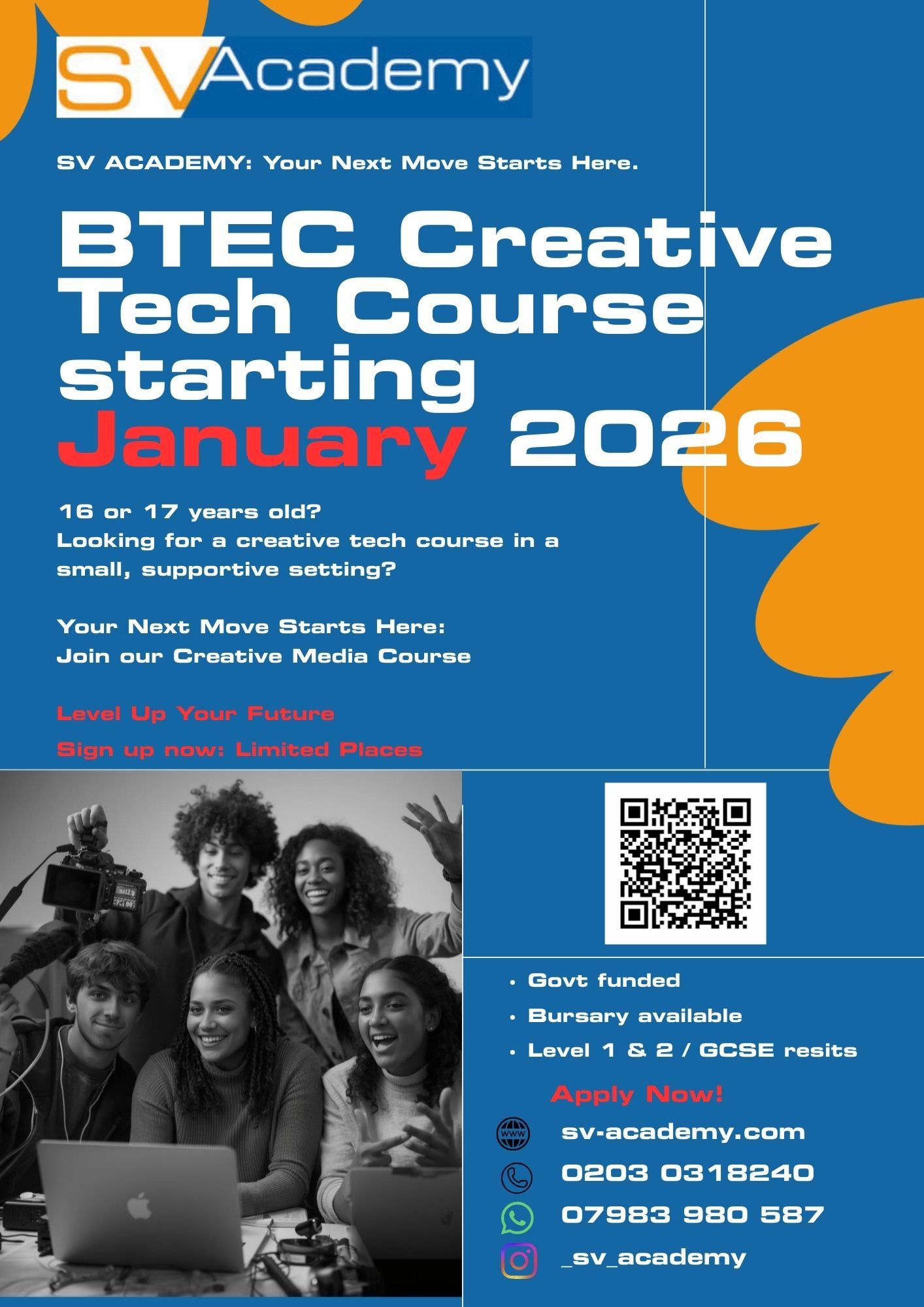 Jan Courses for 16 -18 year olds